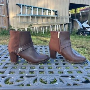 AK BY ANNE KLEIN WOMEN'S RIVE brown boots fall winter‎ size 8.5 zipper casual